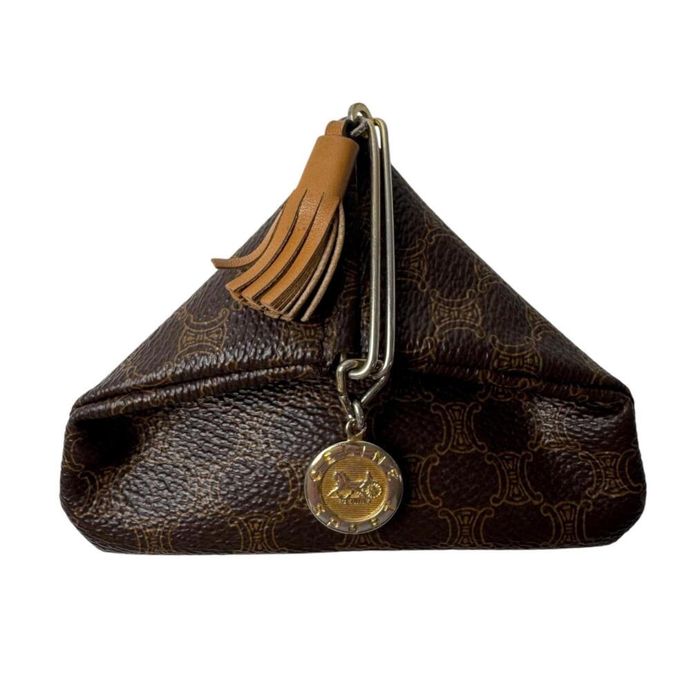 Celine CELINE Triangle Wallet/Coin Case Macadam Carriage Hardware Tassel Old ...